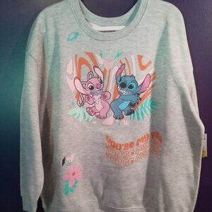 Disney Stitch and Angel Grey Sweatshirt 65 Poly/35 Rayon